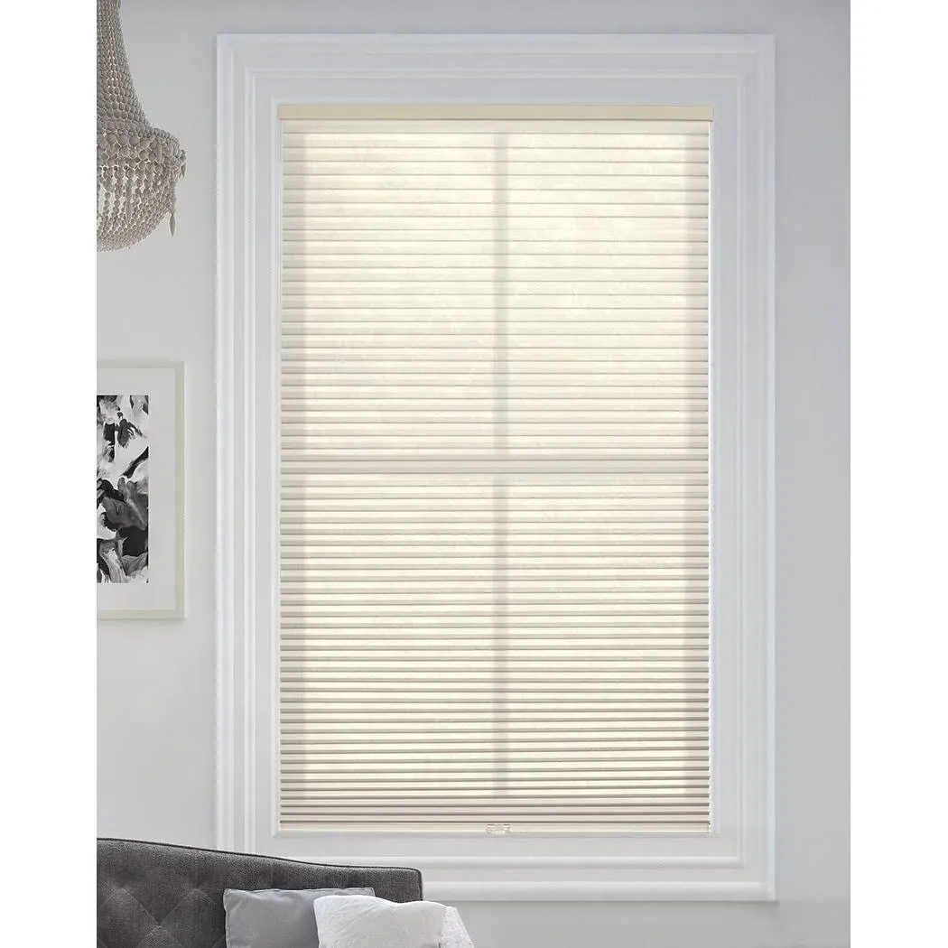 BlindsAvenue Cordless Light Filtering Cellular Honeycomb Shade, 9/16" Single Cell, Fawn