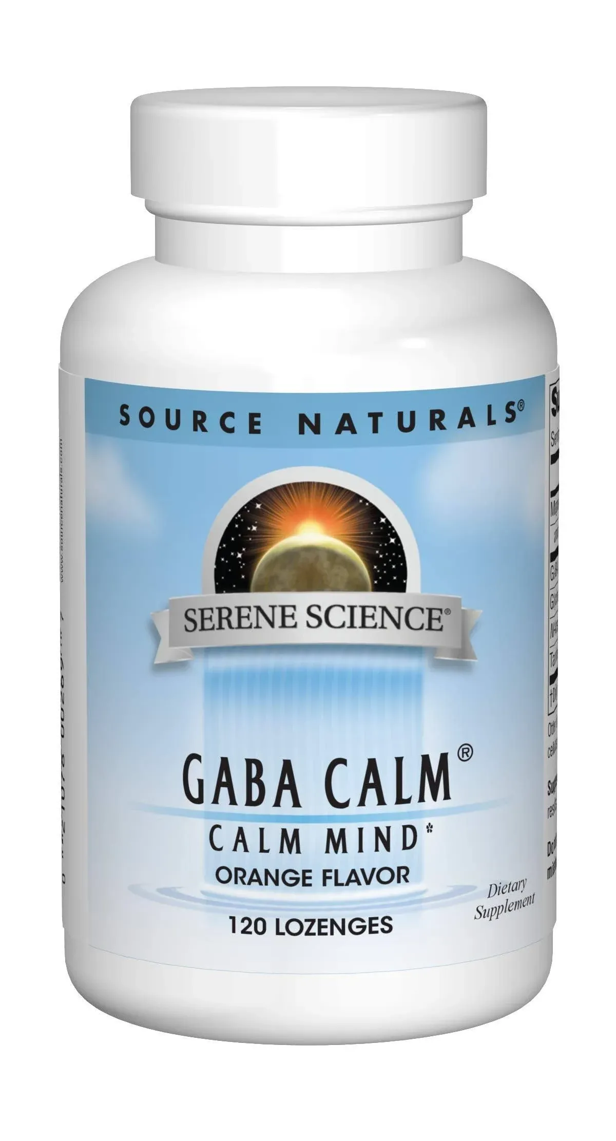 Source Naturals Serene Science, GABA Calm - Supports A Calming Mood, Quick Dissolving Orange Flavor* - 120 Lozenges