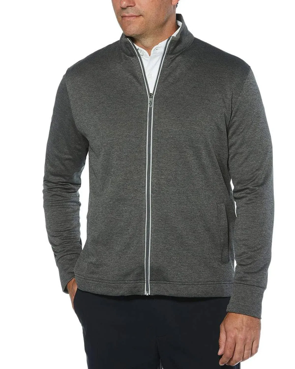 Callaway CGM503 Men's Full Zip Waffle Fleece Jacket - Castlerock Heather - S