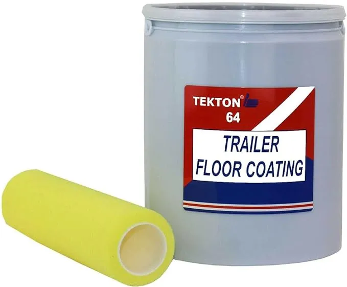 Trailer Floor Coating Protects Trailer Floors, Ramps and Walls (Grey, 1 Gallon) Includes 1 Foam Cover