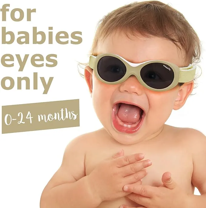 Mausito BABY Sunglasses 0-24 months I FLEXIBLE BPA-free infant sunglasses strap I 100% UV PROTECTION I European design