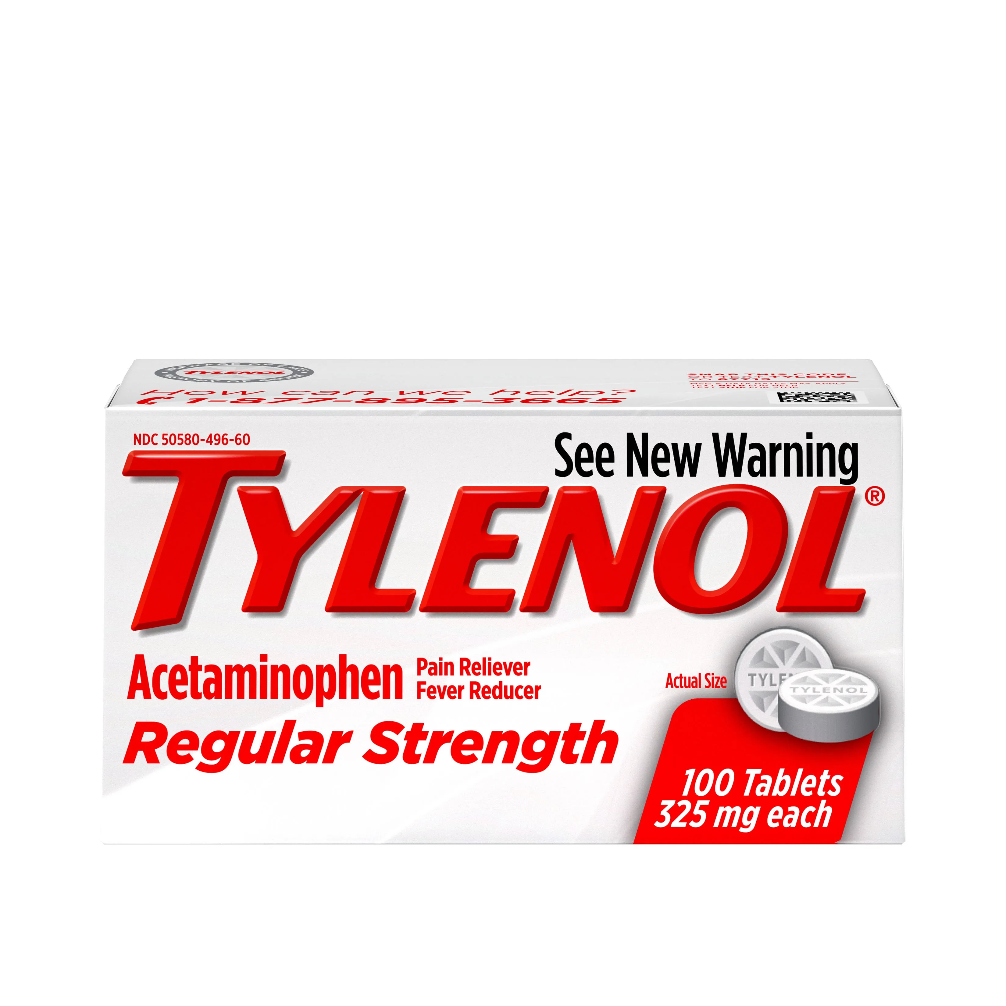 Tylenol Regular Strength Tablets, 100 Count (Pack of 2)