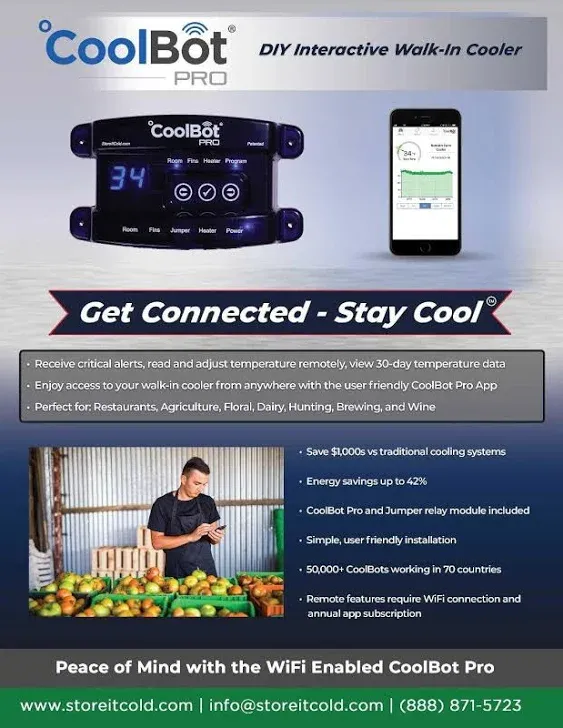 CoolBot Pro with WiFi Walk-In Cooler Controller | DIY Indoor Cooler | Fermentation Locker | Keg Storage | Wine Cellar