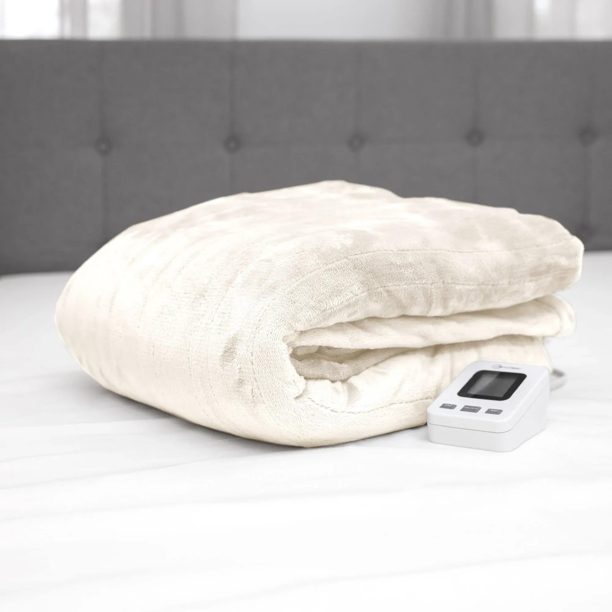 SensorPedic Heated Electric Blanket with SensorSafe, Twin, Ivory