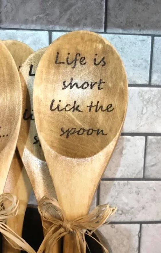 Custom Laser Engraved Personalized Gift Wooden Spoon