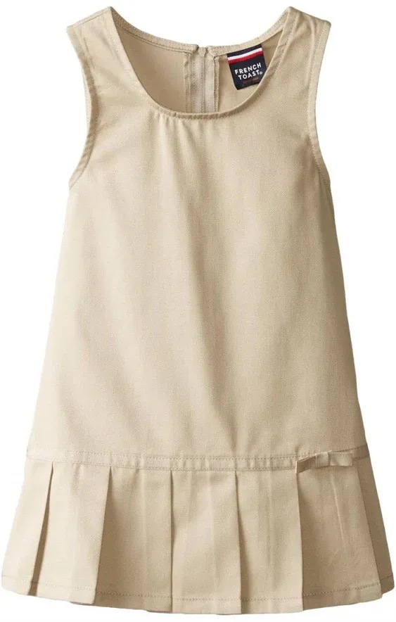 French Toast Girls 4-6X Pleated Hem Jumper (Khaki - 6X)