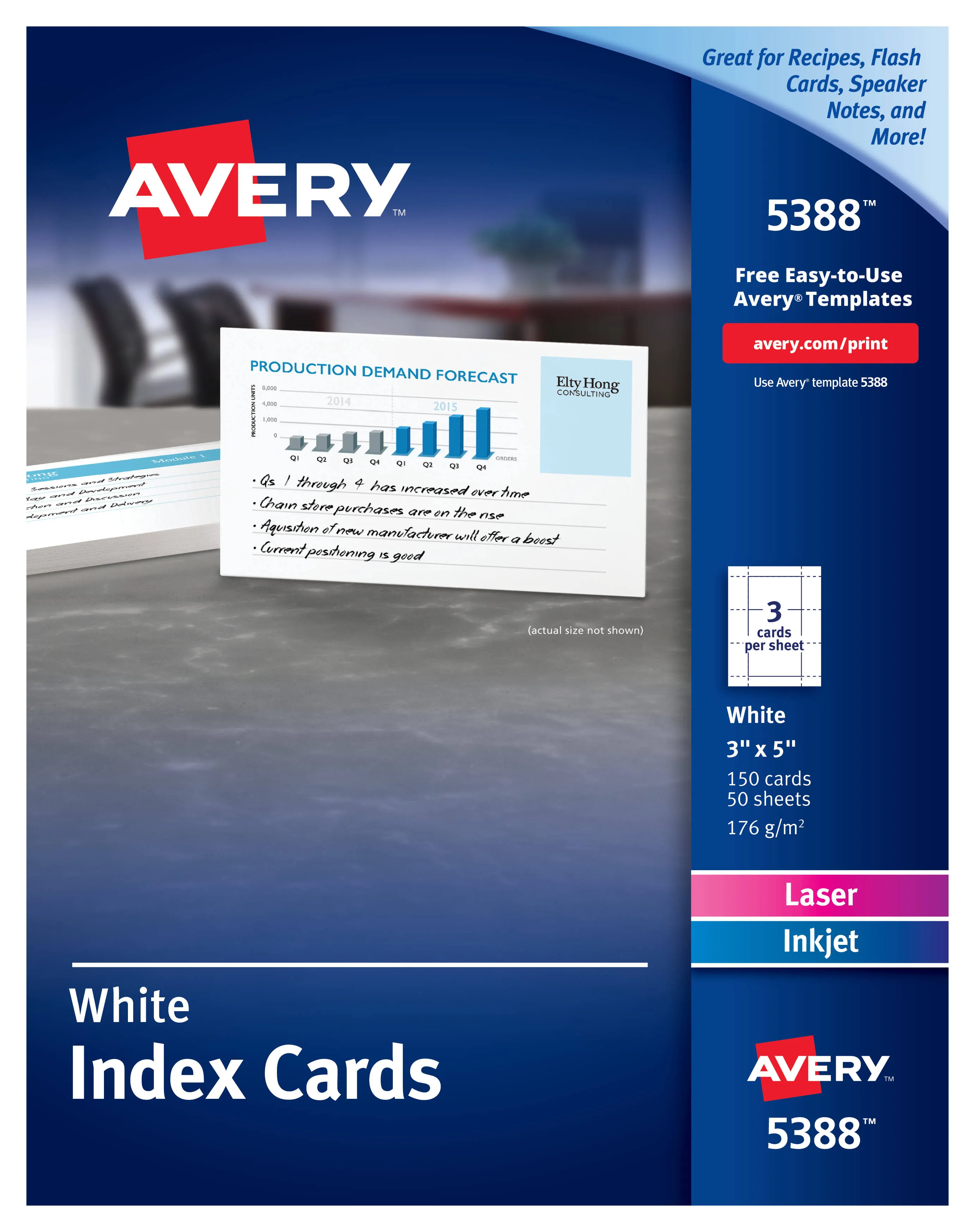 Avery Laser Inkjet Printable Index Cards