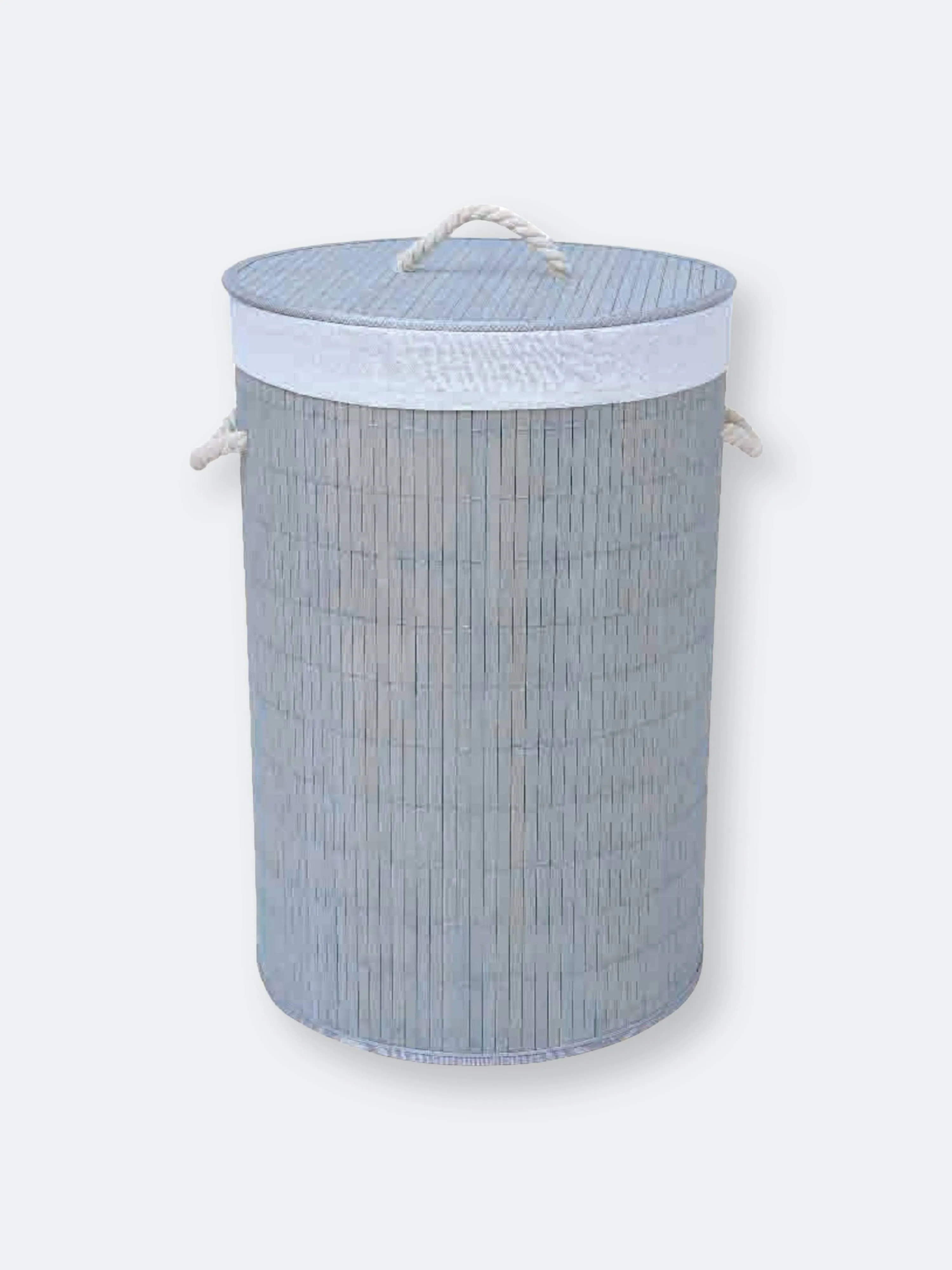 Home Basics Bamboo Laundry Hamper, Gray, Collapsible, 23-in Height, 16-in Length, 12-in Width, Holds 2 Loads, Removable Liner Lowes.com