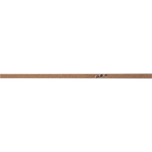 Lorell Cork Strip Bulletin Bar - 48" Width - Cork Surface - Self-healing, Fade Resistant, Self-Sealing - Anodized Aluminum Frame - 3 / Bundle