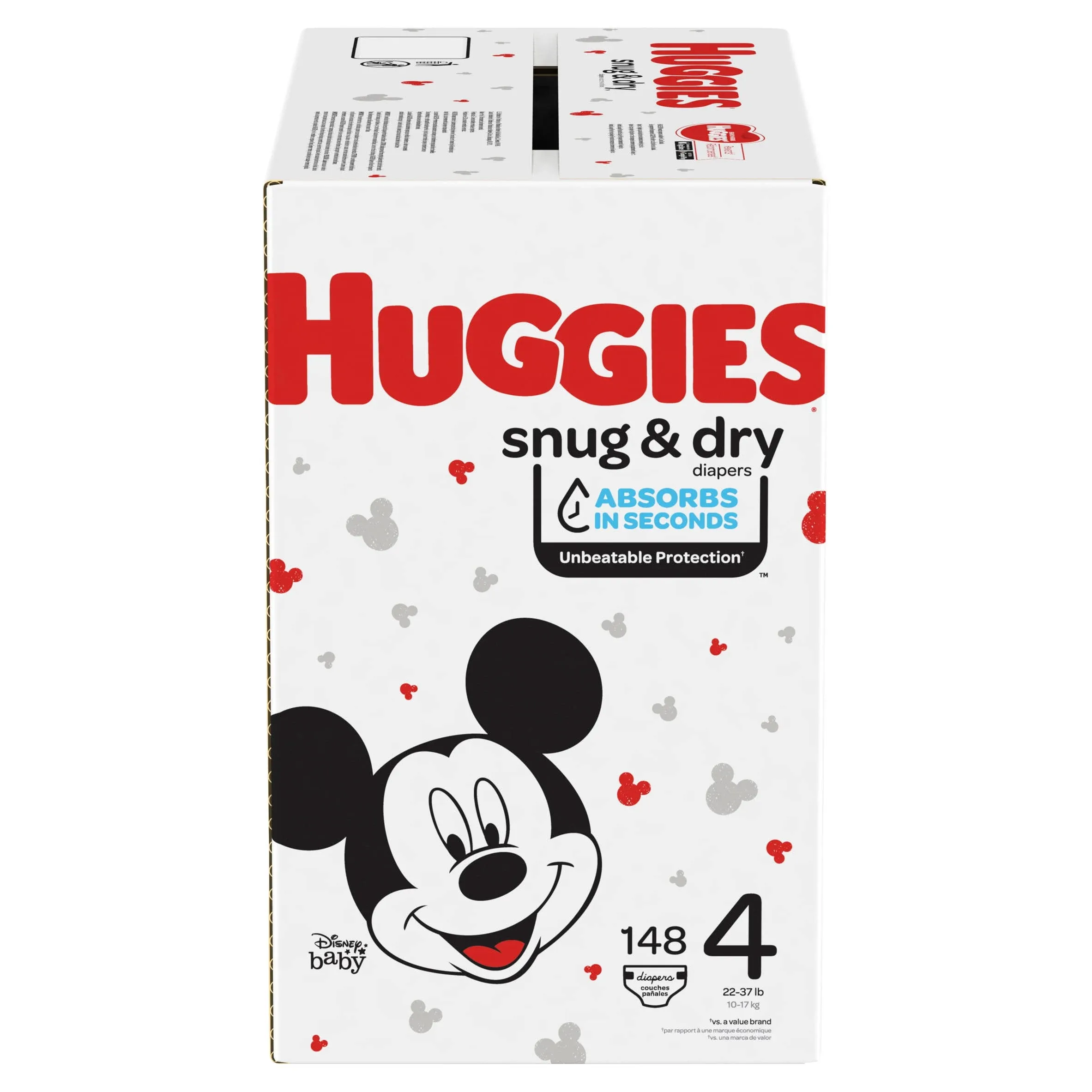 Huggies Snug & Dry Diaper, Disney Baby, 4 (22-37 lb), Huge Value - 148 diapers