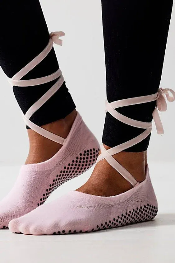 Essentials Ballet Grip Socks by Tailored Union at Free People in Pink, Size: L