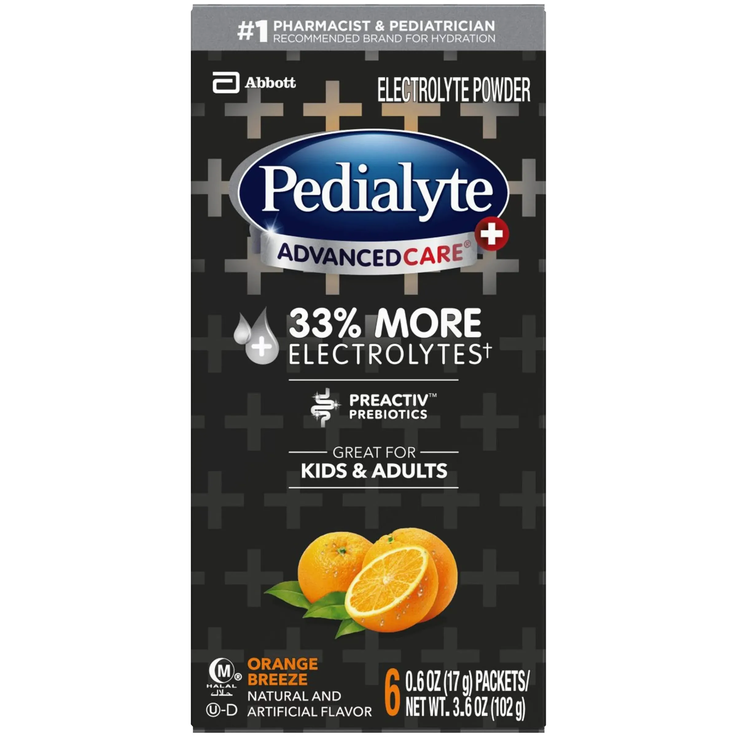 Pedialyte AdvancedCare Plus Electrolyte Powder, Orange Breeze - 6 pack, 0.6 oz ...