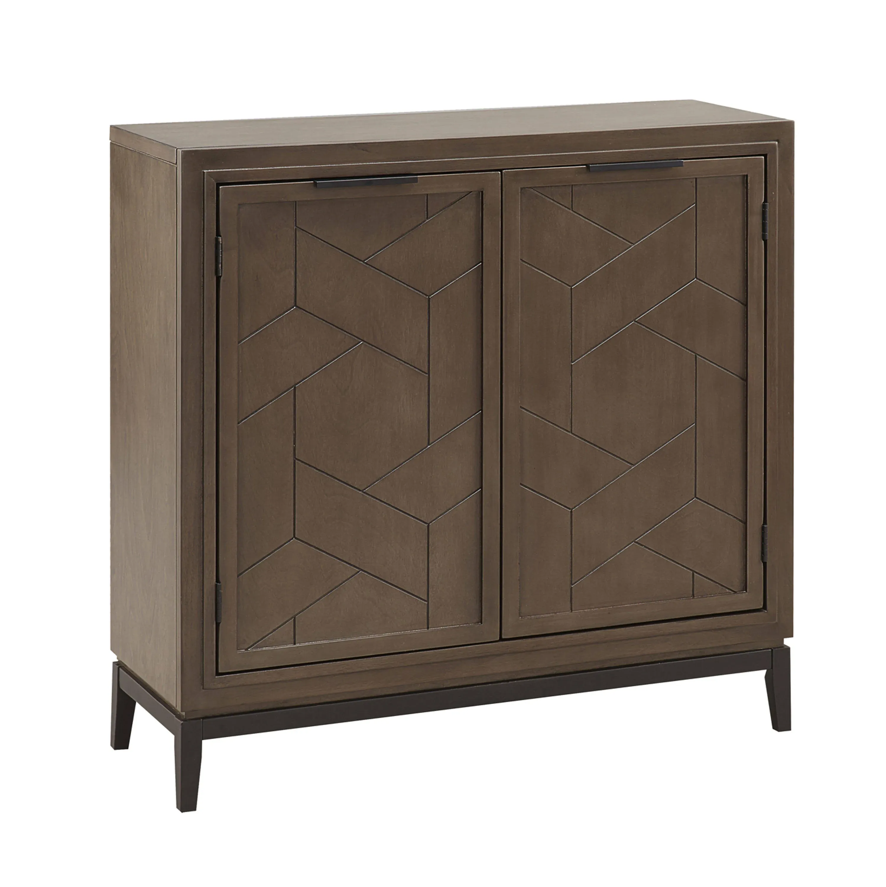 Leick Home 10143-GRBLK Emmett Mixed Metal and Wood Foyer Cabinet, Riverstone ...