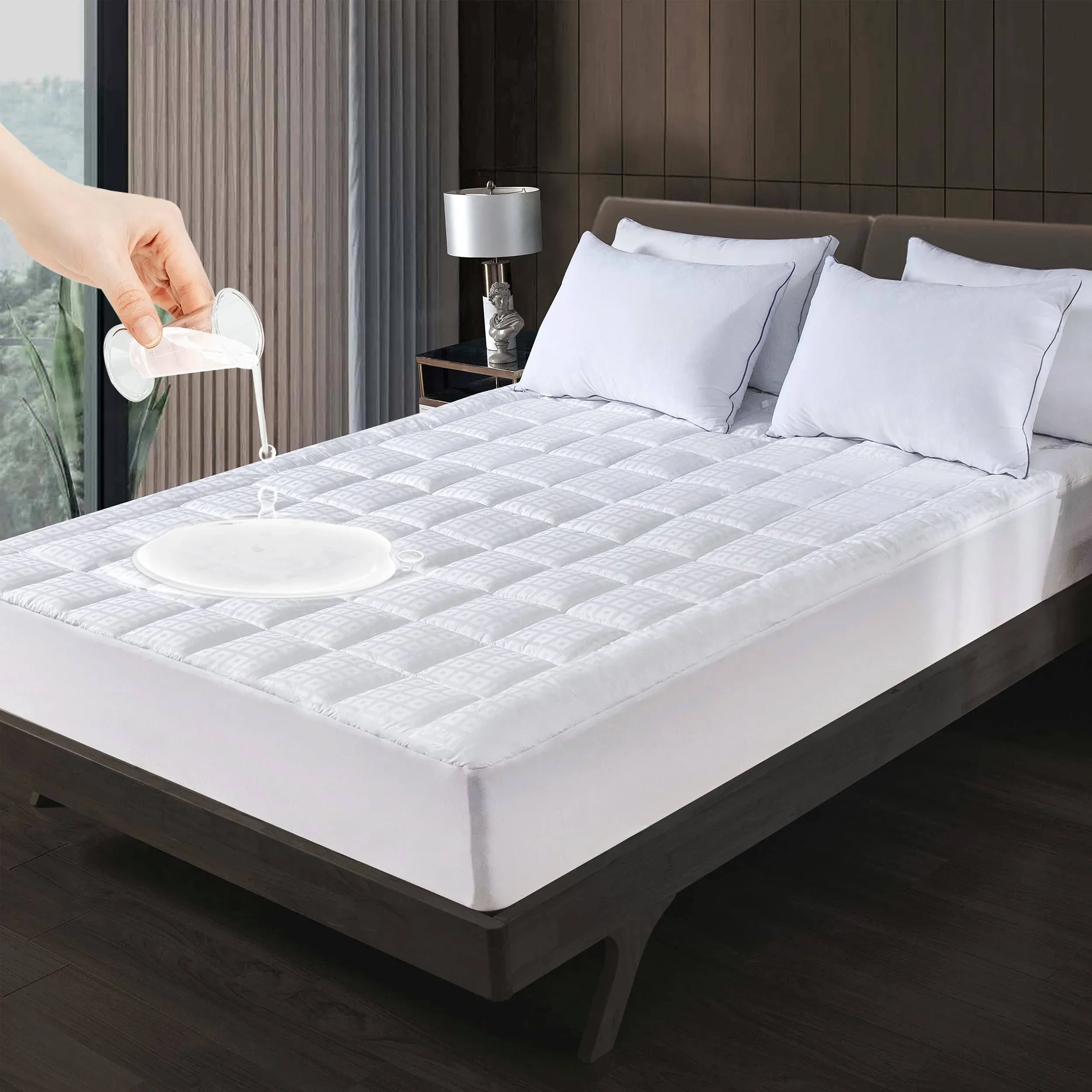 Mattress Pad Cover Twin XL Size Cooling Mattress Topper Pillow Top Cotton Upper ...