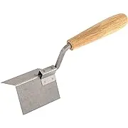 Bon Tool 13-299 Outside Corner Trowel, Stainless Steel 2-Inch x 2-Inch, Wood Handle