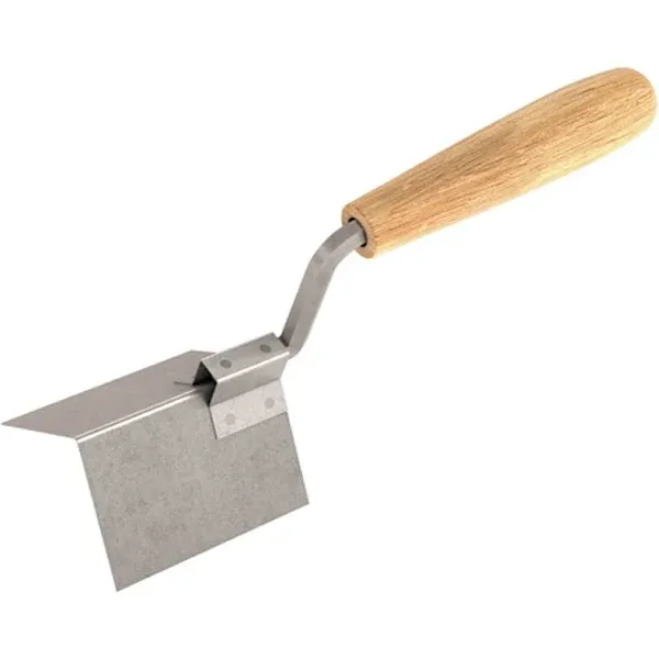 Bon Tool 13-299 Outside Corner Trowel, Stainless Steel 2-Inch x 2-Inch, Wood Handle