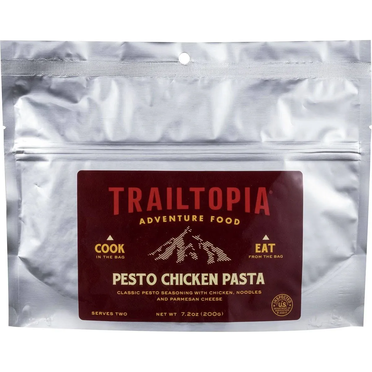 Trailtopia Hearty Pesto Chicken Pasta- Freeze Dried Hiking Dinner | Delicious Taste | Quick & Easy Prep | Lightweight | Perfect for Camping & Backpacking | High Energy Meals for Outdoor Adventures