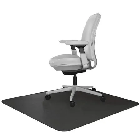 Resilia Office Desk Chair Mat with Lip - for Low Pile Carpet (with Grippers) Black, 45 Inches x 53 Inches, Made in The USA