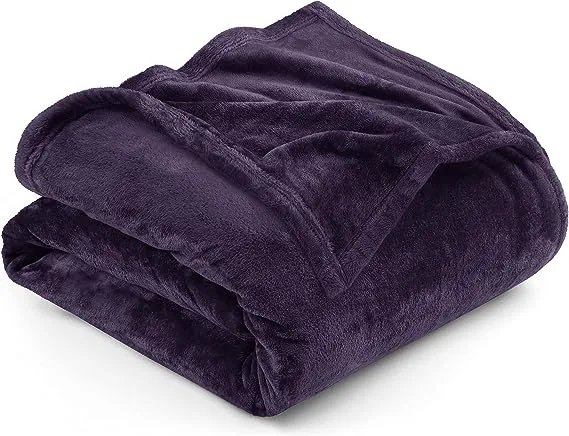 Utopia Bedding Fleece Blanket Full Size Purple 300GSM Luxury Fuzzy Soft Anti-Static Microfiber Bed Blanket (90x84 Inches)