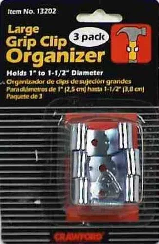 Lehigh 13202 Grip Clip Organizer, Silver, Large, pack of 3