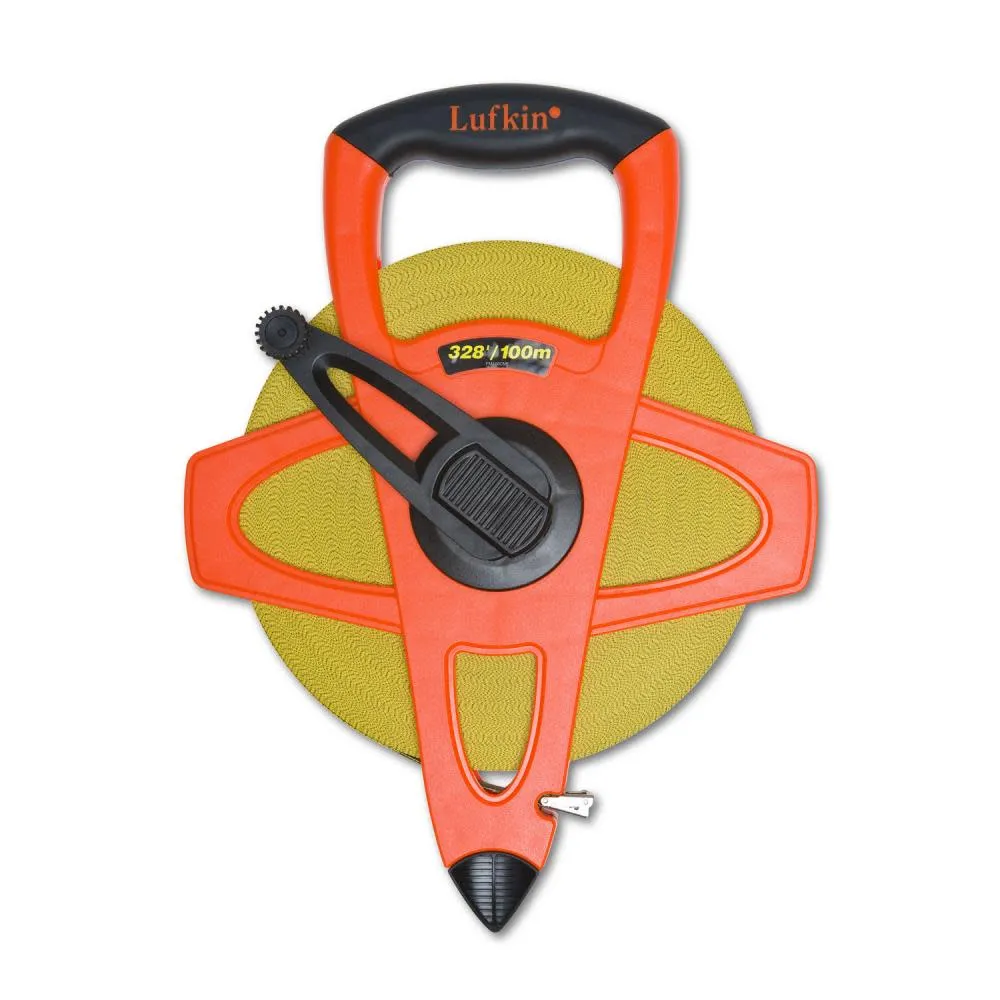 Crescent Lufkin 1/2" x 300' Hi-Viz Orange Engineer's Fiberglass Tape Measure - FE300D