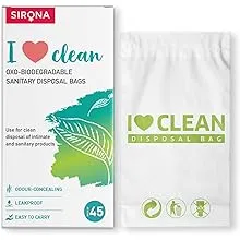 Sirona Sanitary Disposable Bags - 45 Bags for Discreet Disposal of Tam