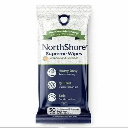 Northshore Supreme Quilted Wipes, X-Large, pack/50