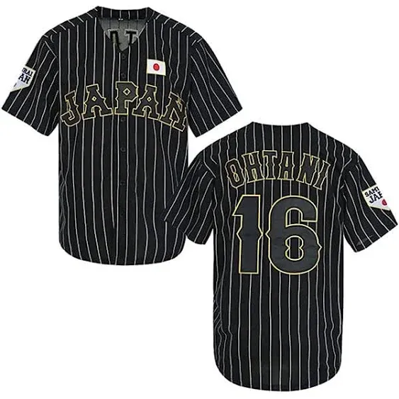 Men's Ohtani #16 Japan Hip Hop Short Sleeves Baseball Jerseys Stitched