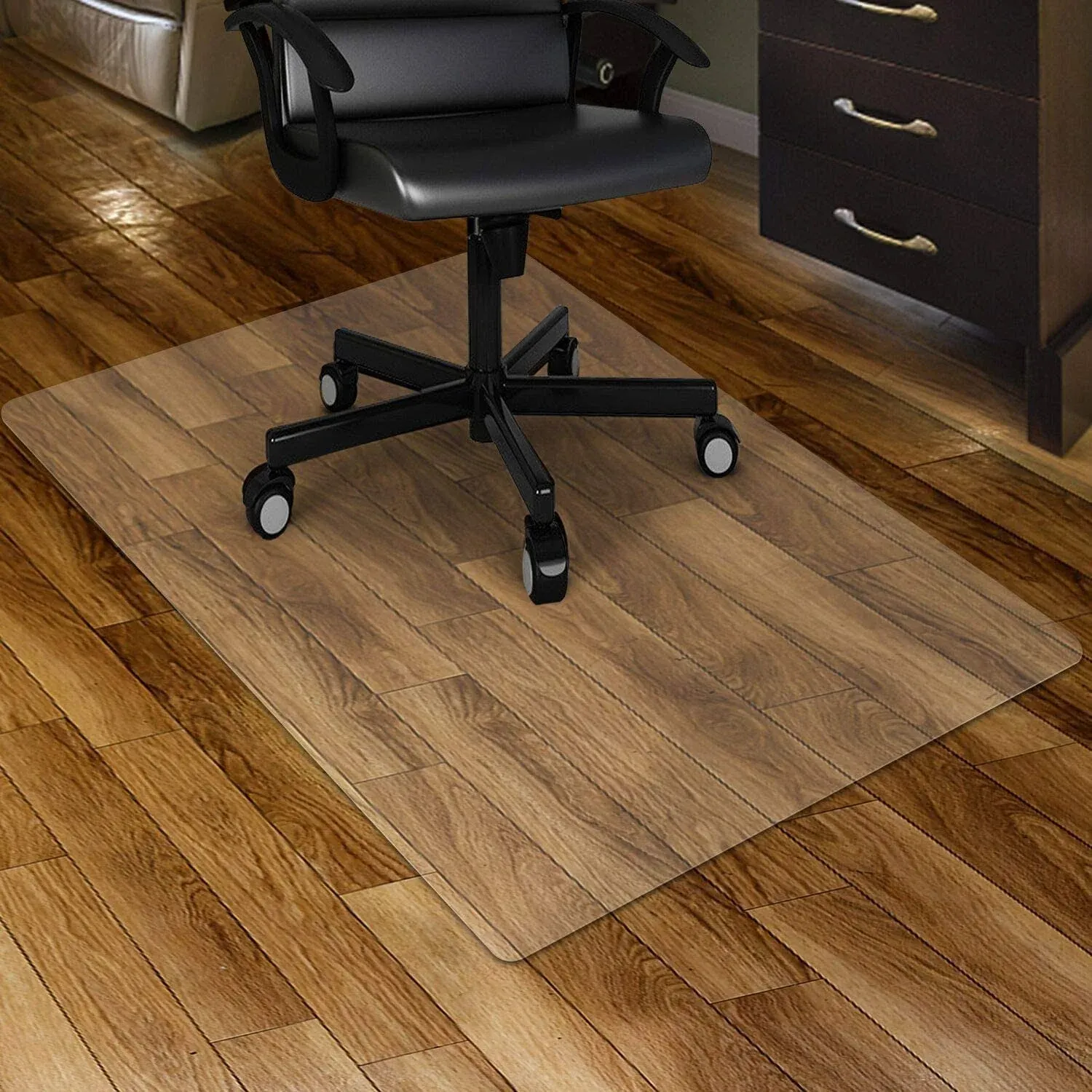 Kuyal Clear Chair mat for Hard Floors 36 x 48 inches Transparent Floor Mats Wood/Tile Protection Mat for Office & Home (36" X 48" Rectangle)