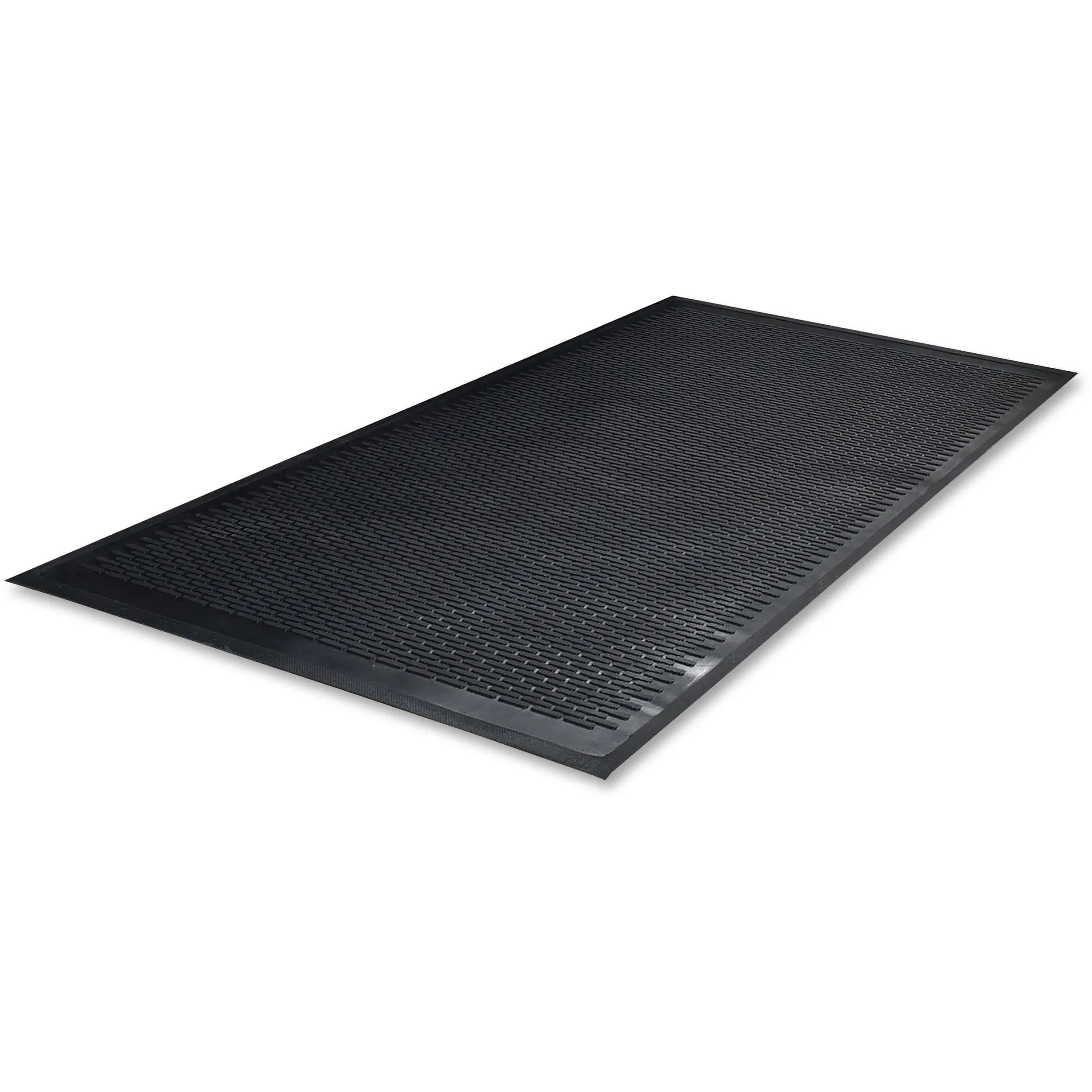 Genuine Joe 70367 Scraper Outdoor Mat, Rubber, Traps Dirt/Grime, 3-Ft x5-Ft , Black