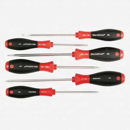 Wiha SoftFinish Slotted/Phillips/Square Screwdriver Set