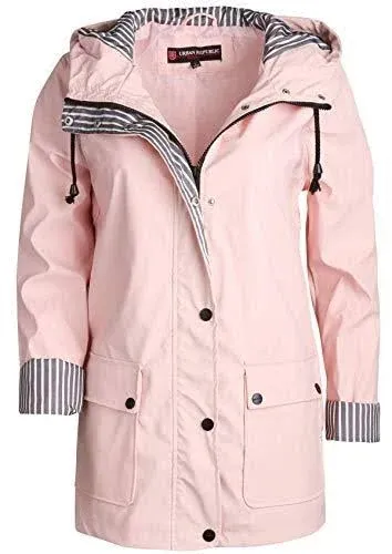 URBAN REPUBLIC Woman’s Raincoat – Water Resistant Slicker Shell Windbreaker Rain Jacket (S-3XL)