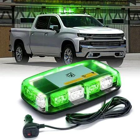 Xprite® SL-C107M-WG - Blaze Series 12&quot; 36-LED White/Green Magnet Mount Light Bar