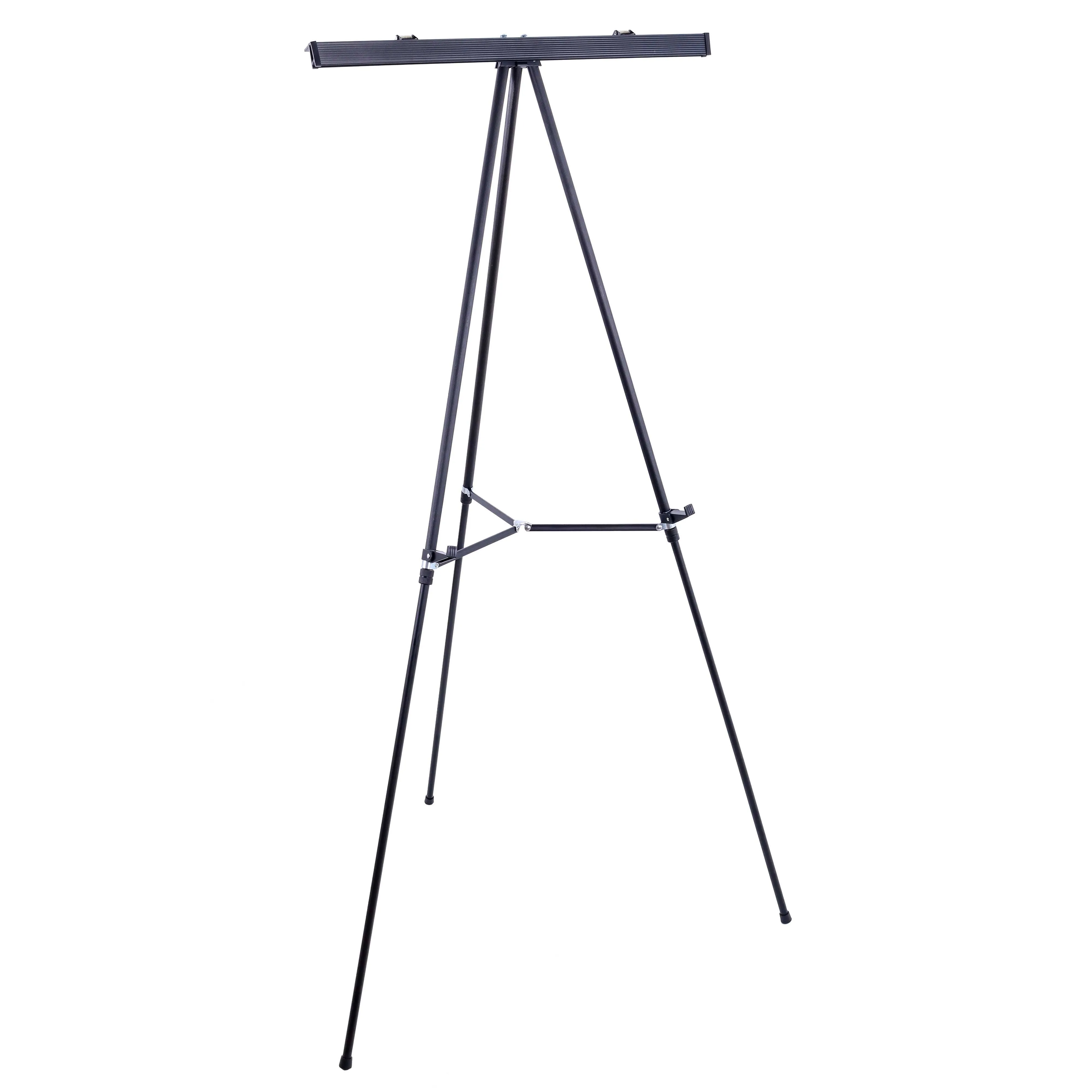 66&#034; Black Aluminum Flipchart Display Easel Floor Presentation Stand, Holds 25 lb