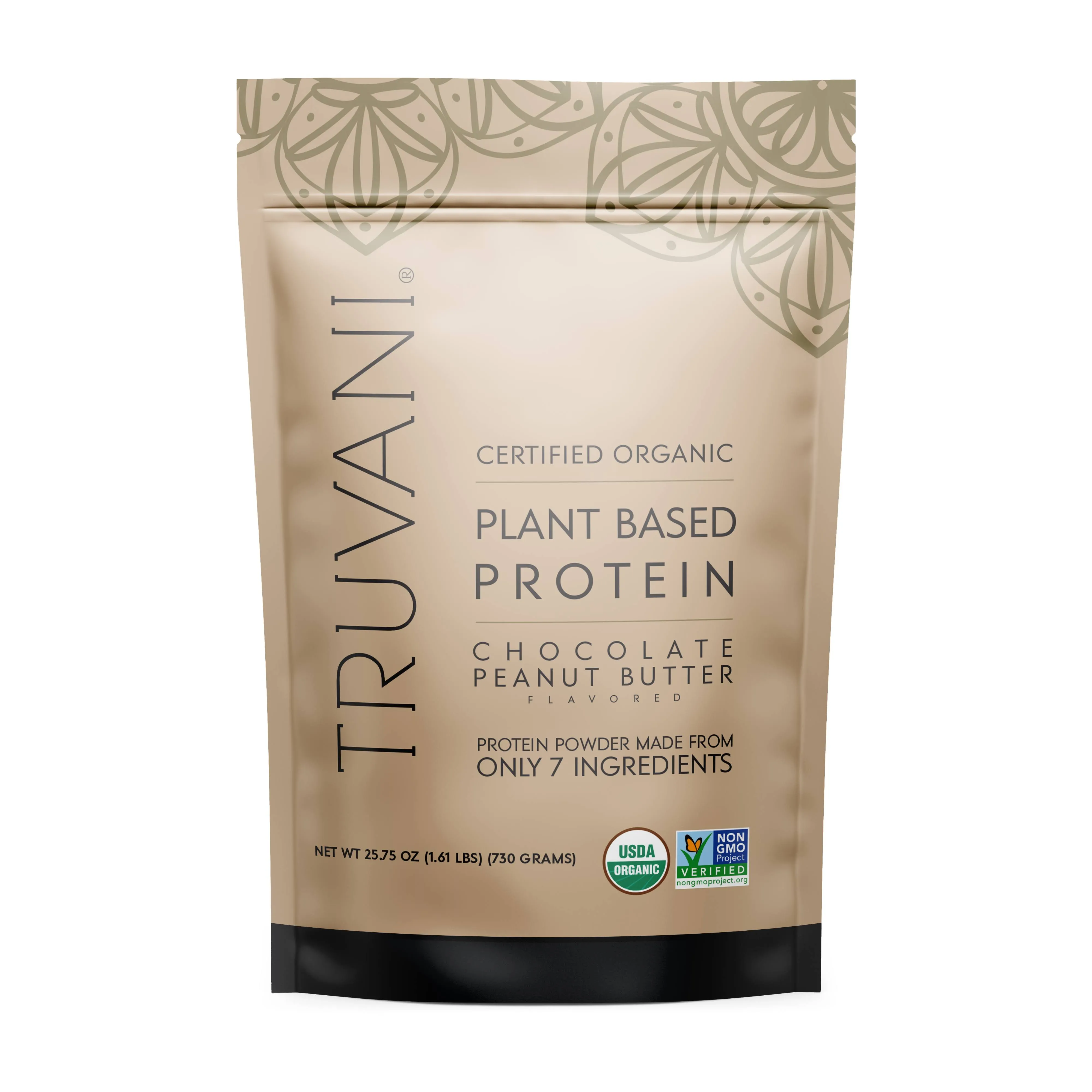 Truvani Plant Based Organic Protein Powder  Peanut Butter 1.61 Lb New  ex10/2025