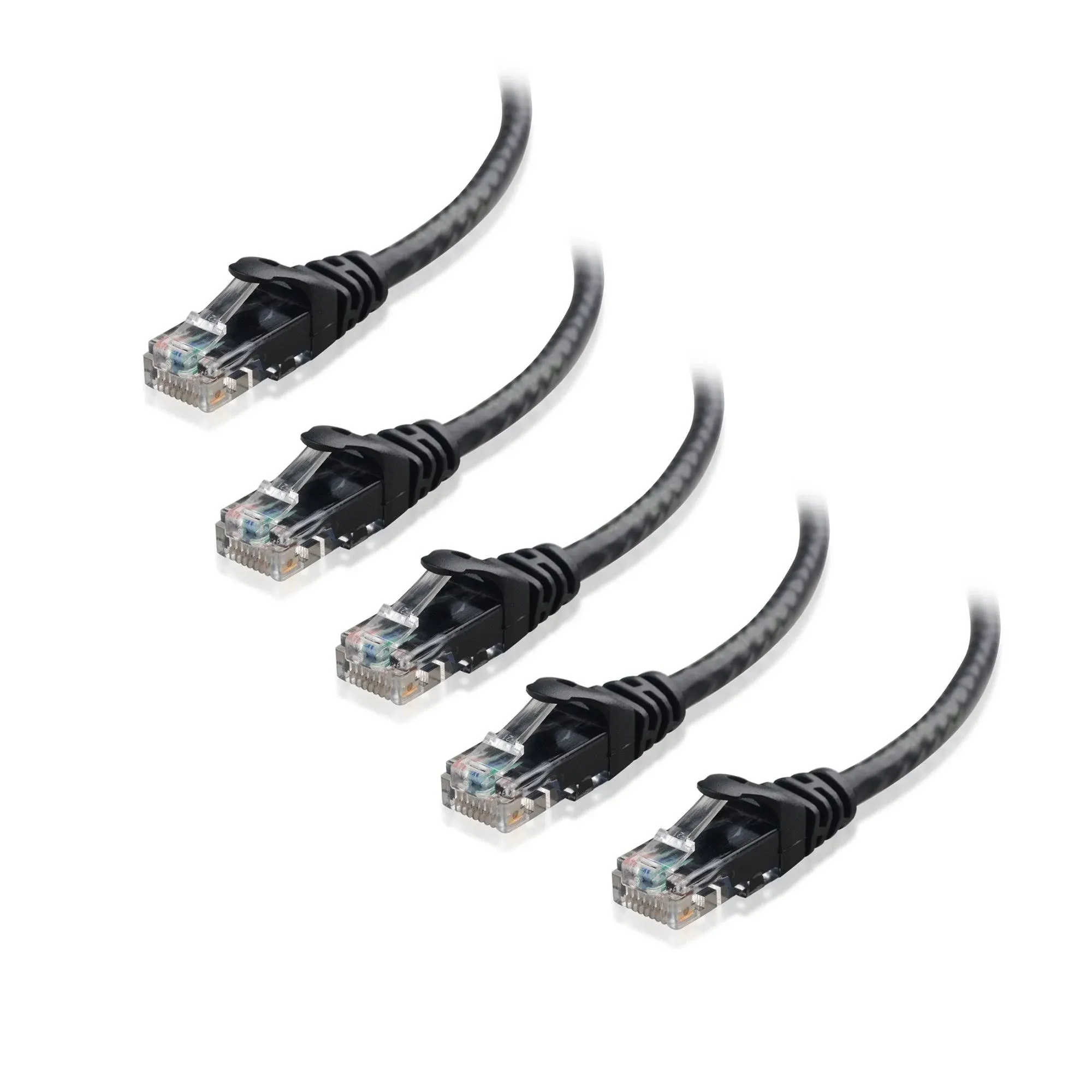 Cable Matters 5-Pack, Cat6 Snagless Ethernet Patch Cable in Black 5 Feet