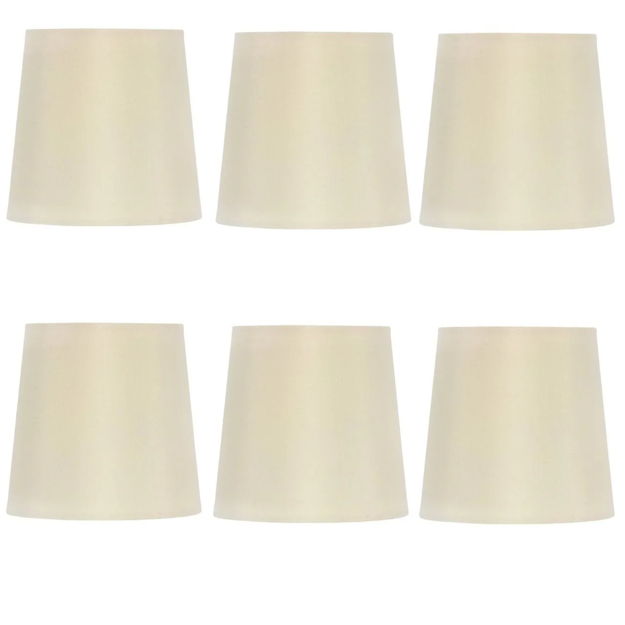 4 Inch Empire Clip on Chandelier Lampshade Replacement (Set of 6) (Cream)