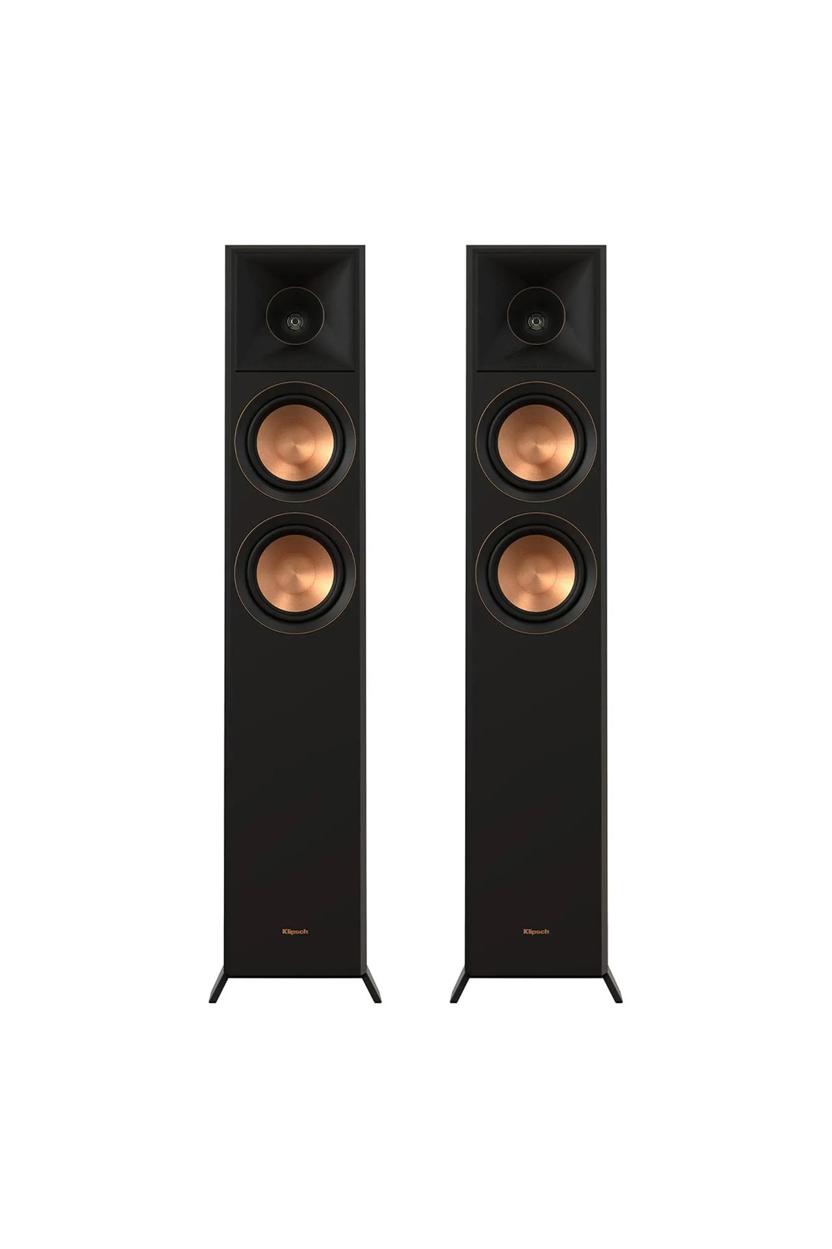 Klipsch Reference Premiere RP-5000F II 2.0 Dual Floorstanding Speakers with Larger 90° x 90° Hybrid Tractrix Horn, LTS 1” Tweeter, 5.25” Woofers, and Dolby Atmos Integration Options in Ebony