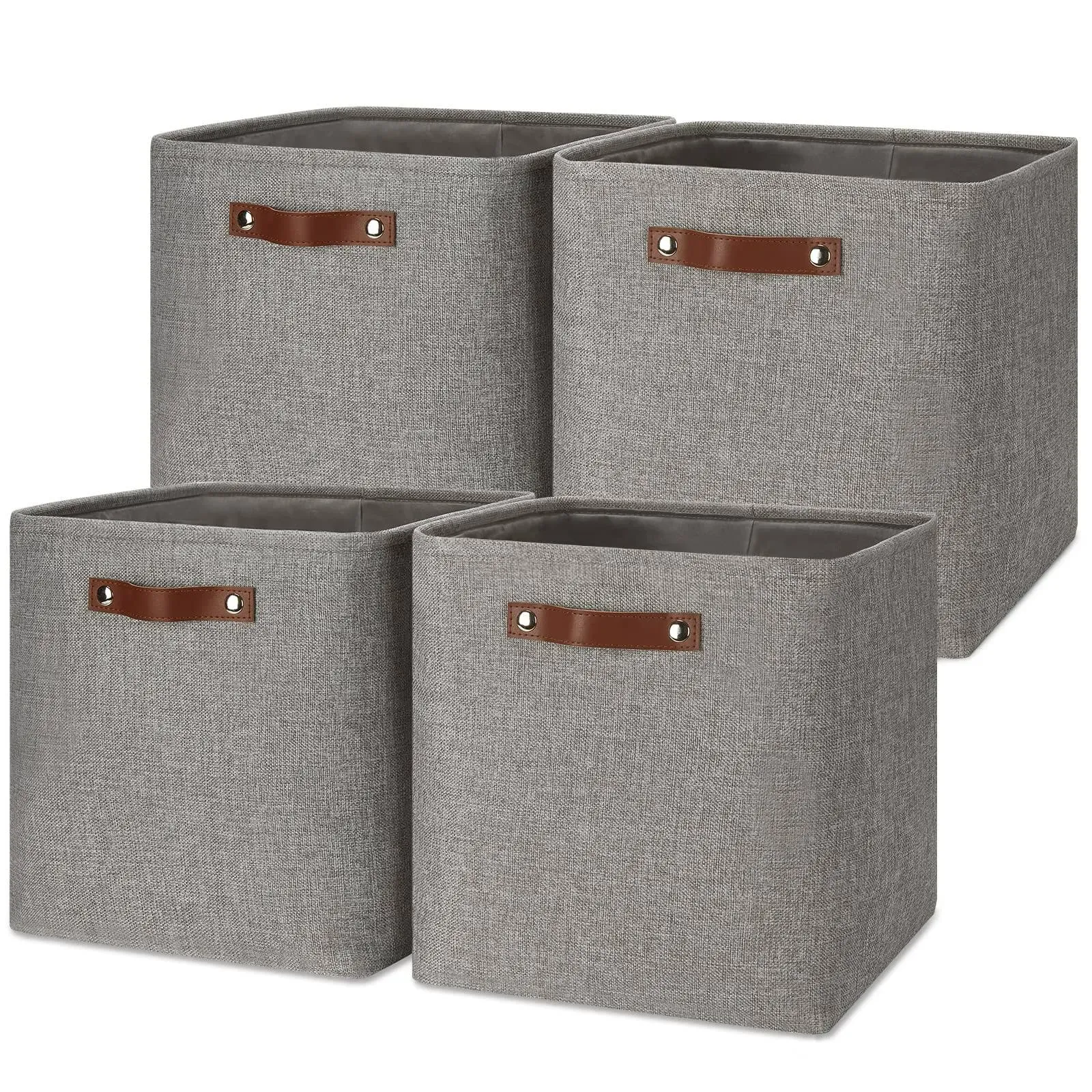 Temary Storage Baskets 13 Inch Fabric Storage Cubes for Shelves Set of 4 Stor...