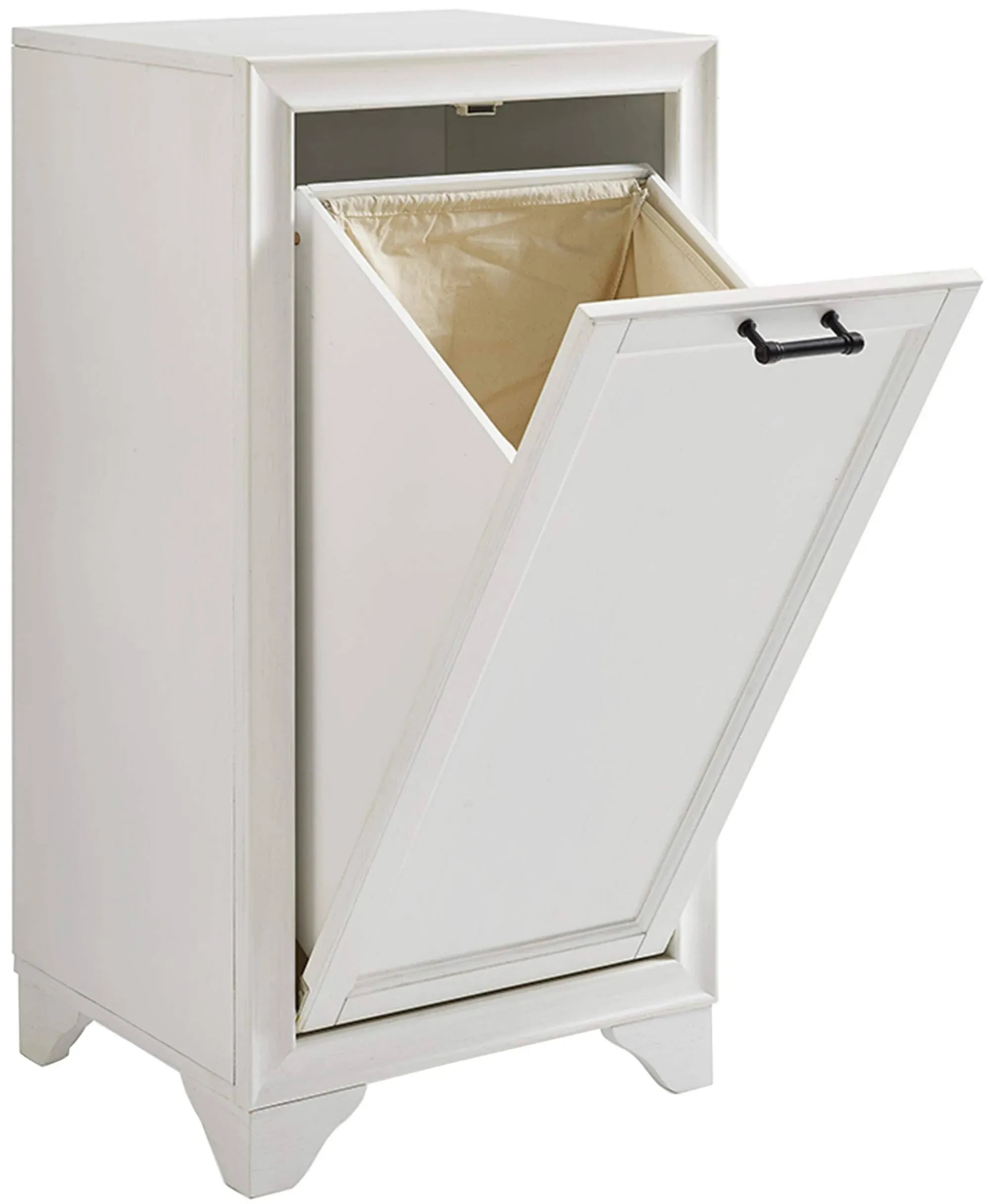 Crosley Tara Vintage White Linen Hamper