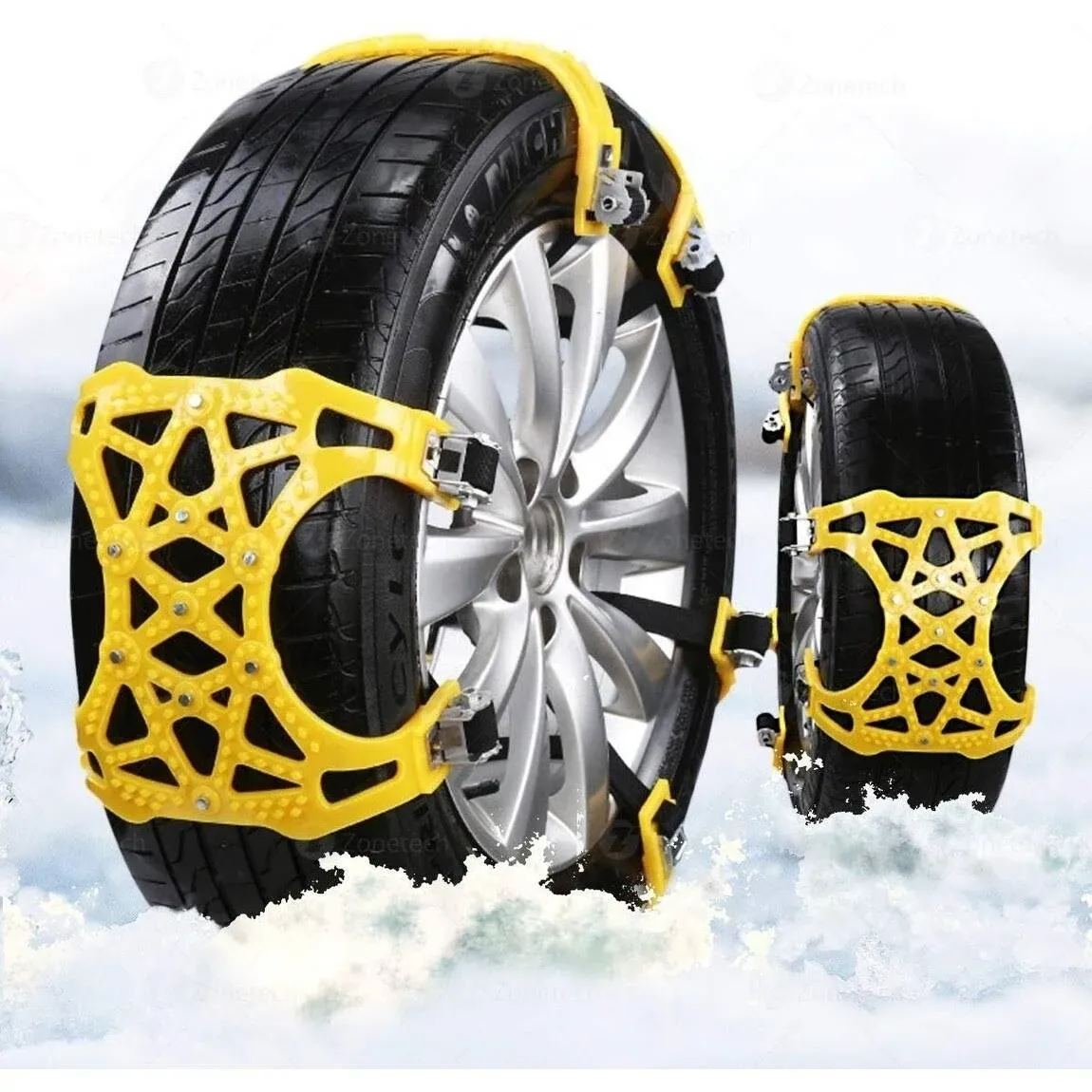 Zone Tech Car Tire Truck Snow Ice Mud Chains Anti Skid Diamond Pattern Traction