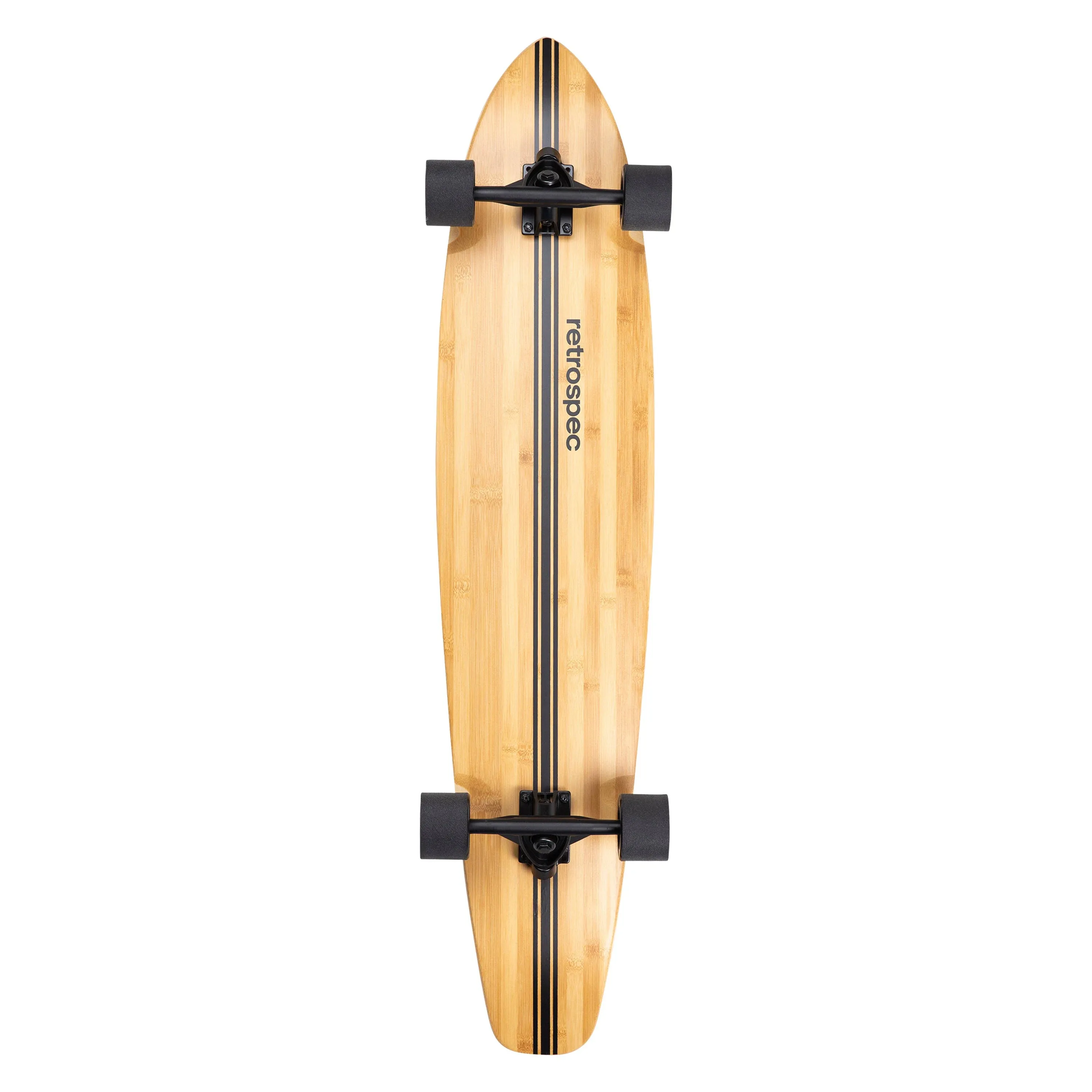 Retrospec Zed Longboard Skateboard Complete Cruiser | Bamboo & Canadian Maple Wood Cruiser w/ Reverse Kingpin Trucks for Commuting, Cruising, Carving & Downhill Riding