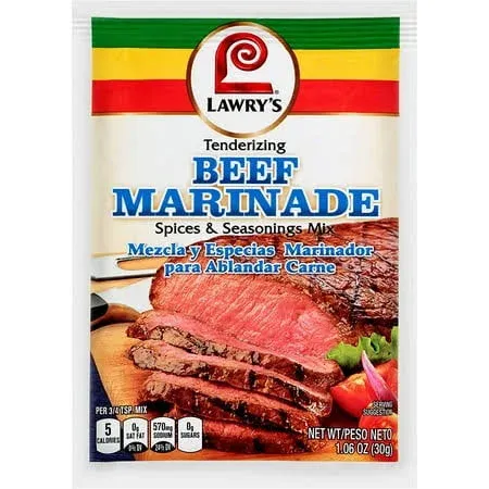 Lawry's Tenderizing Beef Marinade Spices & Seasonings Mix, 1.06 oz (Pack of 12)