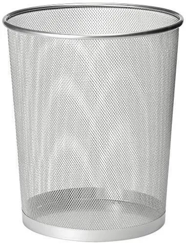 Zuvo Metal Wire Mesh Waste Basket Garbage Trash Can for Office Home Bedroom Height 10.1" Width 10", 4 Gallon (16 Quart) (1, Silver)