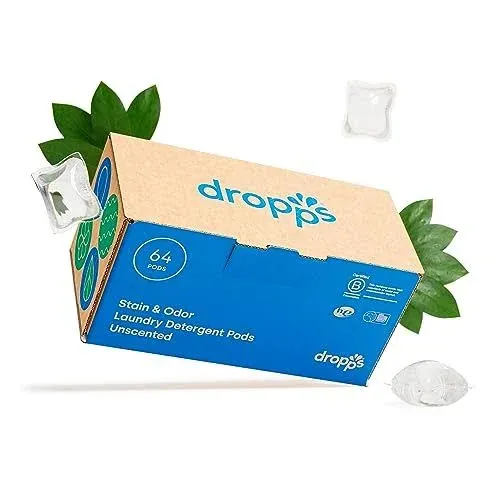 Dropps Stain & Odor Laundry Detergent | Lavender Eucalyptus, 140 Pods | Low-Waste Packaging | Works In All Machines - High Efficiency (HE) Compatible | Powered by Natural Plant-Based Ingredients