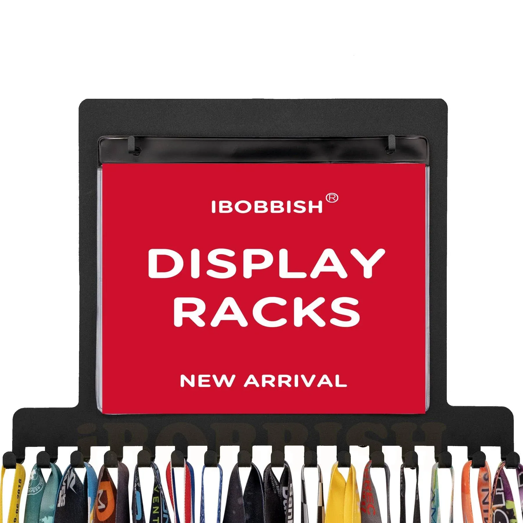 iBobbish Bib Medal Holder Display Hanger Rack Frame Shelf,Metal Race Medal Hanger ...