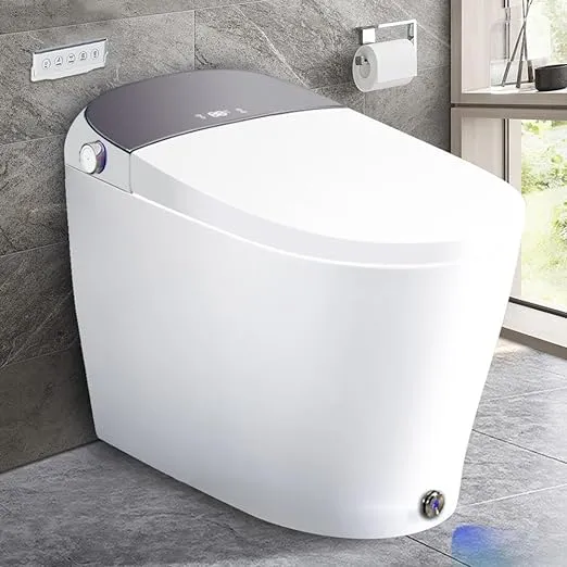 EPLO DP7 Smart Toilet Auto Open/Close,Blackout can Flush,Heated Seat,Off-seat Flush/Kick Flush, Clear Rear, One piece Bidet combo,Night Light,Modern Smart Toilets for Bathrooms with bidet built in