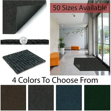 5' x 8' Heavy Duty Durable All Weather Indoor/Outdoor Non Slip Entrance Mat Rugs and Runners for Office Business Building Home Garage Front (Color: Brown )