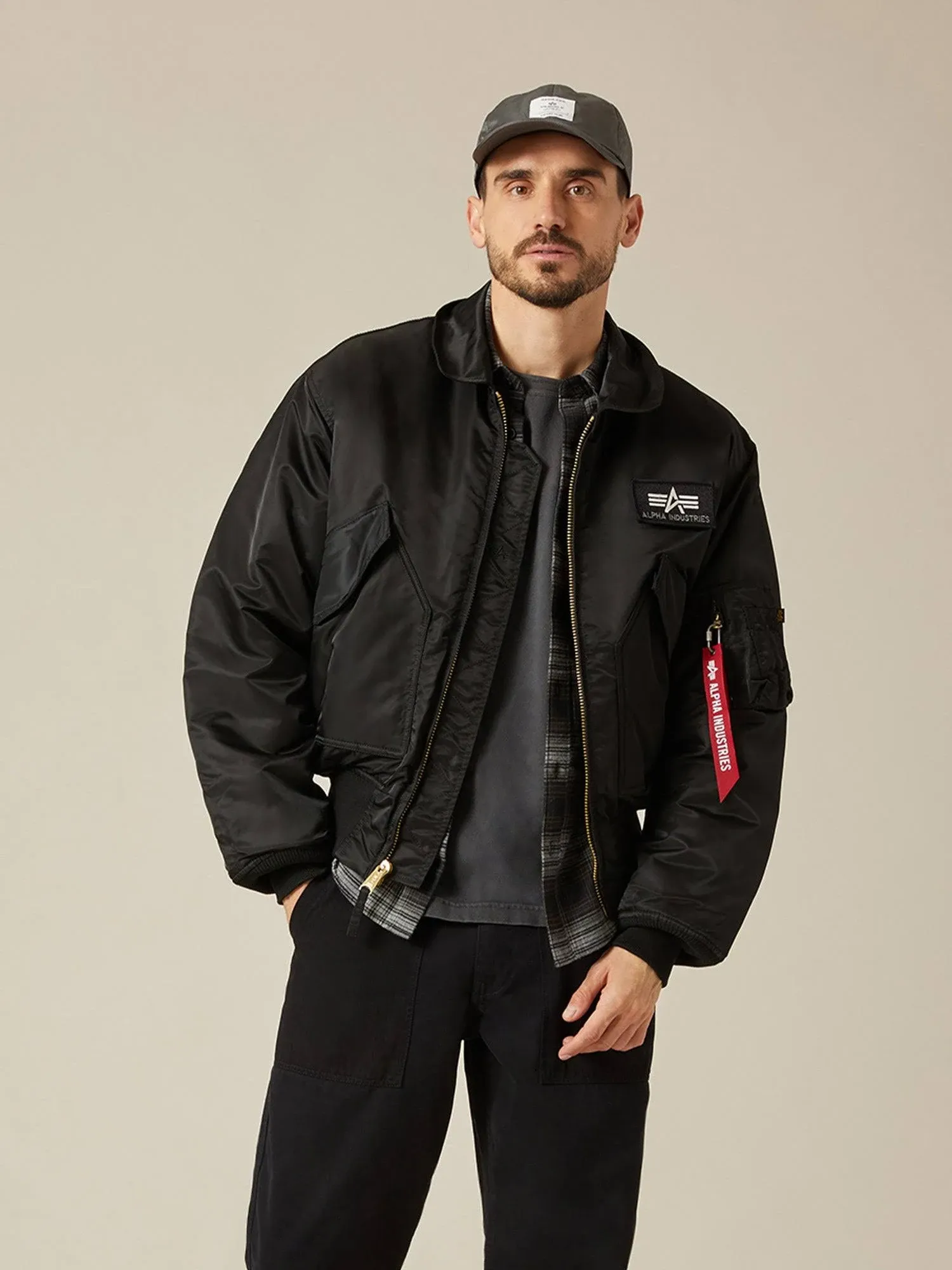 Alpha Industries CWU 45-P Flight Jacket, Black Large