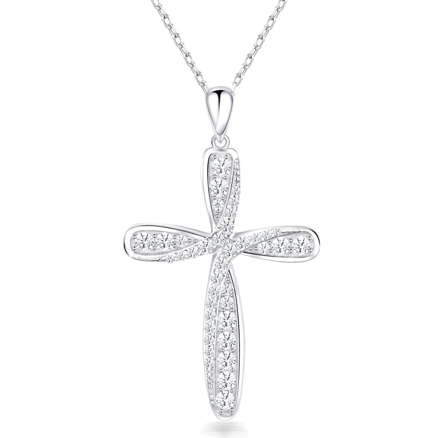 925 Sterling Silver Cross Necklace for Women Mothers Day Gifts Silver Cross Neck